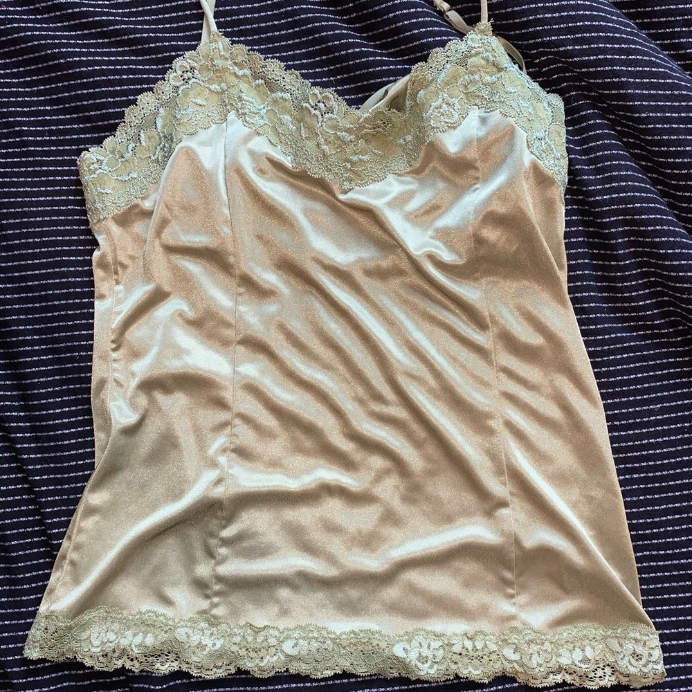 vintage green lace tank top